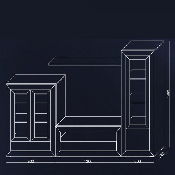 Mueble salón en color nogal