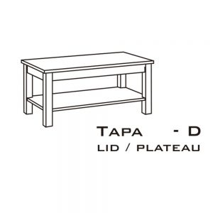 Mesa de centro elevable en Madera de pino