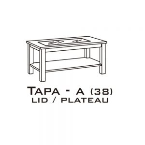 Mesa de centro fija en Madera de pino