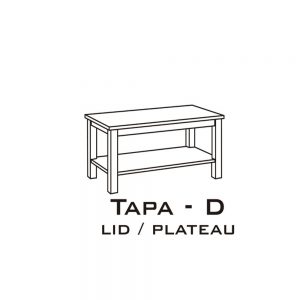 Mesa de centro fija en Madera de pino