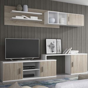 Mueble de salón Roma color blanco/cambrián