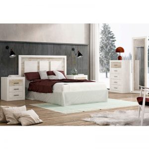 Dormitorio de matrimonio Rocha en acabado ártico/vintage