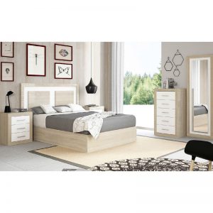 Dormitorio de matrimonio Dakar en color cambrián/blanco