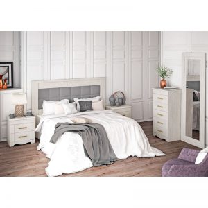 Dormitorio de matrimonio Tibet en color ártico/grafito