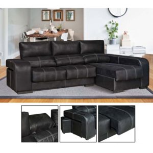 Chaise longue de piel